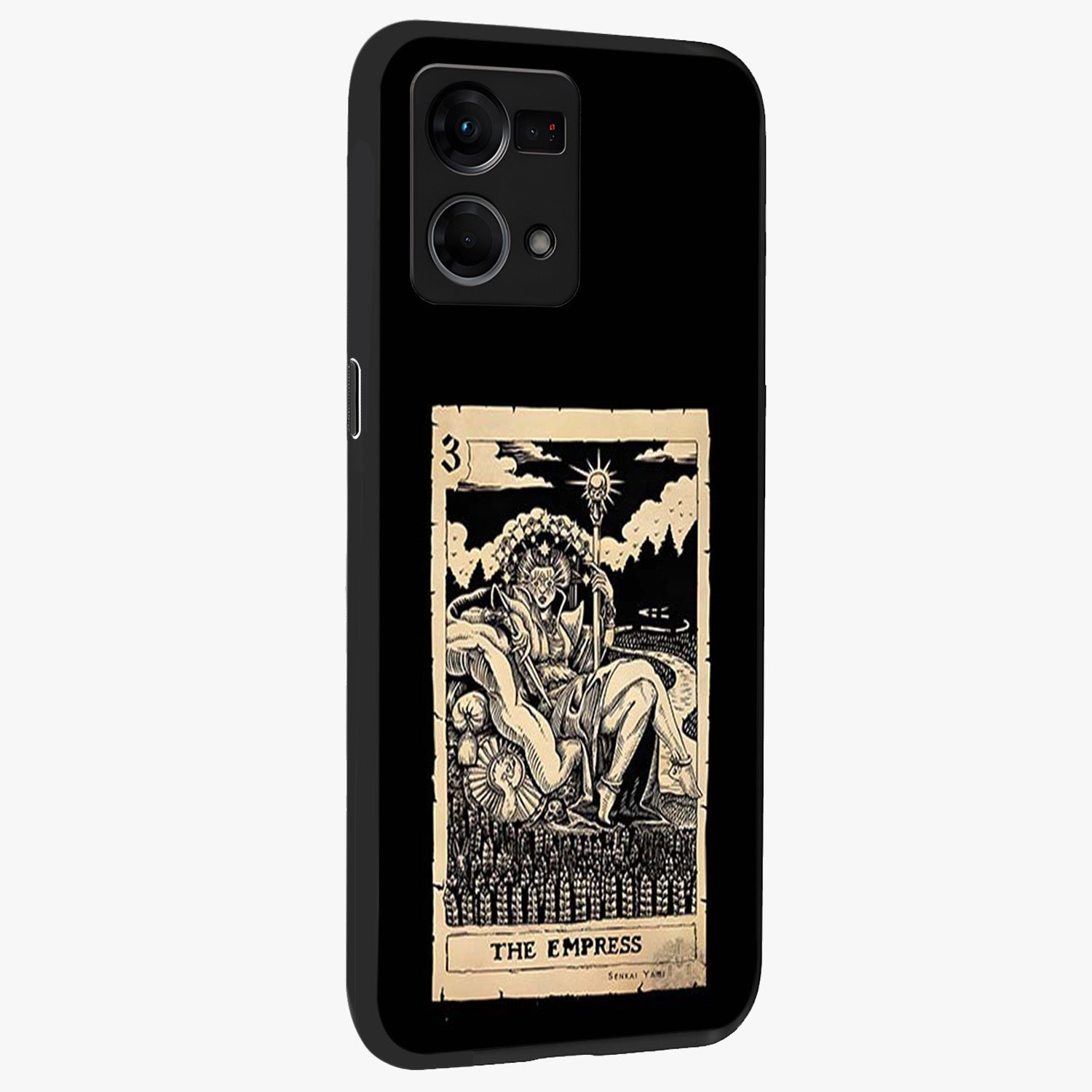 The Empress Glass Case upright view showcasing powerful empress themed artwork with luxurious artistic theme.