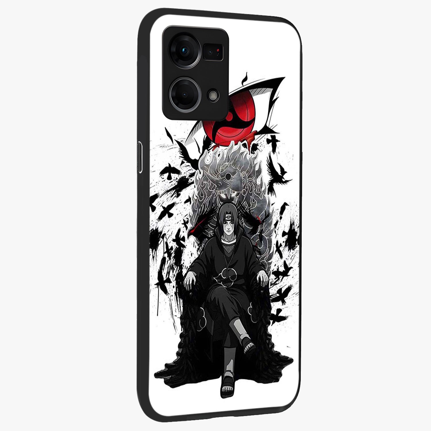 Uchiha Shadow Throne Glass Case upright view showcasing magical underwater galaxy artwork with vibrant cosmic theme.