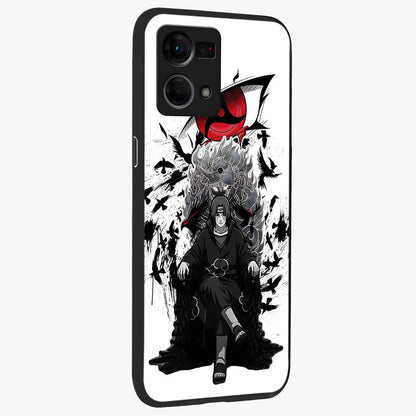 Uchiha Shadow Throne Glass Case upright view showcasing magical underwater galaxy artwork with vibrant cosmic theme.