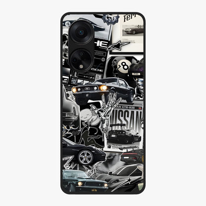 Aesthetic Dark Love Glass Case showing flat back view with dark romantic artwork and glossy glass finish.