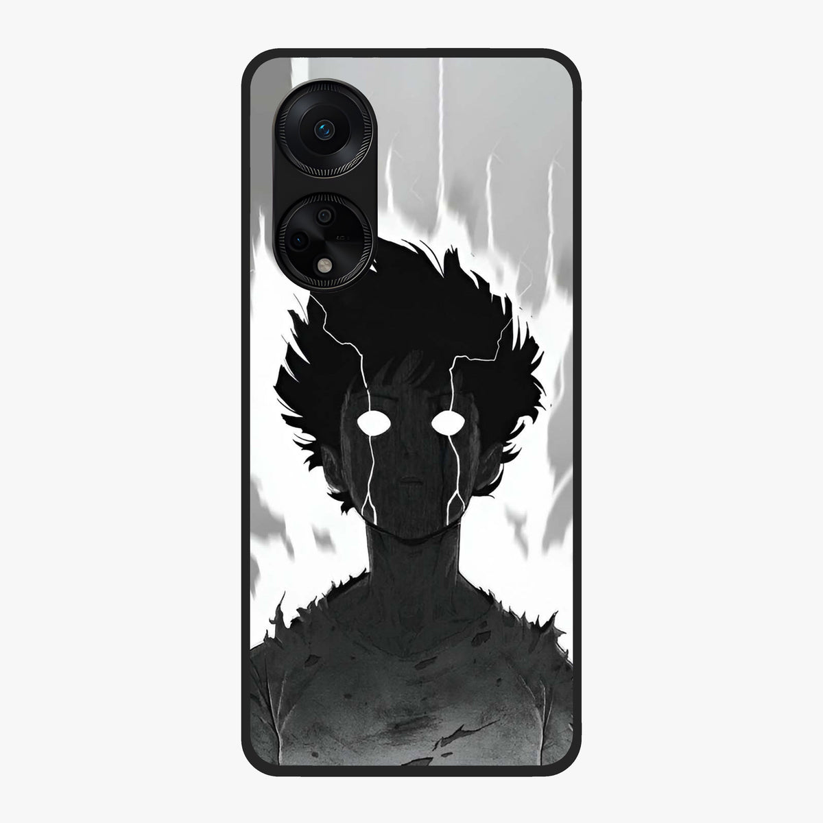 Awakened Inner Rage Glass Case showing flat back view with intense artistic artwork and glossy glass finish.