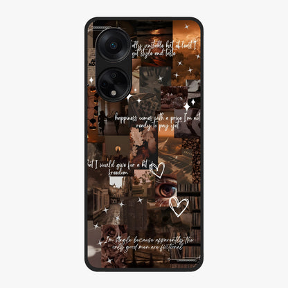 Bittersweet Aesthetic Chaos Glass Case showing flat back view with artistic chaotic aesthetic design and glossy glass finish.