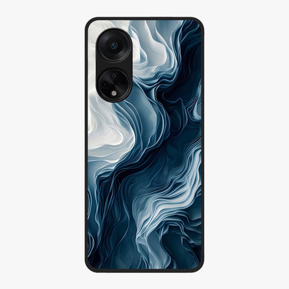 Ethereal Paper Marble Glass Case showing flat back view with soft marble paper texture artwork and glossy glass finish.
