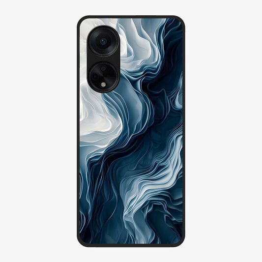 Ethereal Paper Marble Glass Case showing flat back view with soft marble paper texture artwork and glossy glass finish.