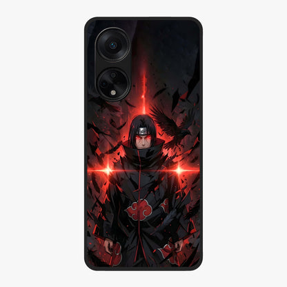 Focused Blade Discipline Glass Case showing flat back view with warrior sword themed artwork and glossy glass finish.