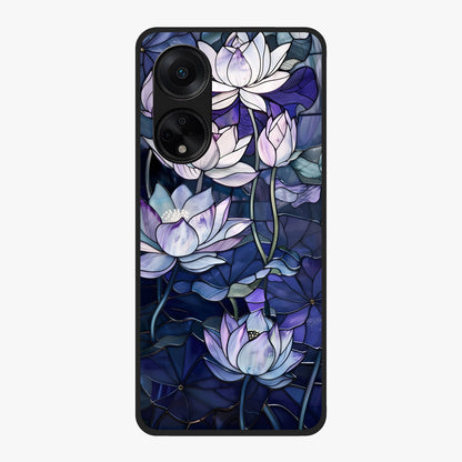 Gloss Petal Rush Glass Case showing flat back view with glossy flower petal artwork and smooth glass finish.