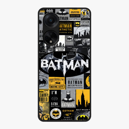Knight Gotham Rise Glass Case showing flat back view with dark hero inspired artwork and glossy glass finish.