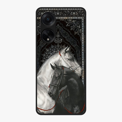 Majestic Ride Legacy Glass Case showing flat back view with powerful automotive inspired artwork and glossy glass finish.