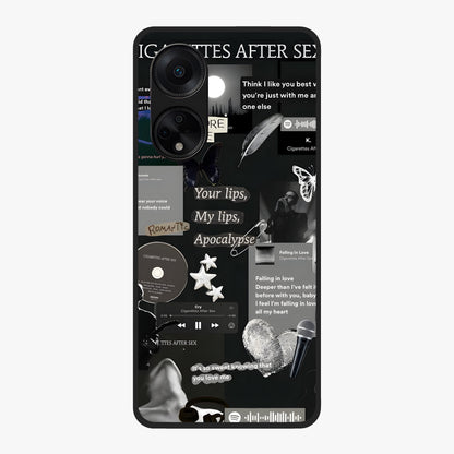 Midnight Love Echo Glass Case showing flat back view with romantic midnight themed artwork and glossy glass finish.