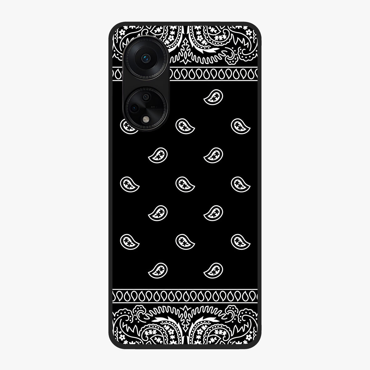 Retro Rebel Threads Glass Case showing flat back view with vintage street style artwork and glossy glass finish.