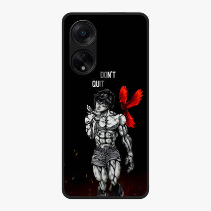 Rise Beyond Limits Glass Case showing flat back view with motivational typography artwork and glossy glass finish.