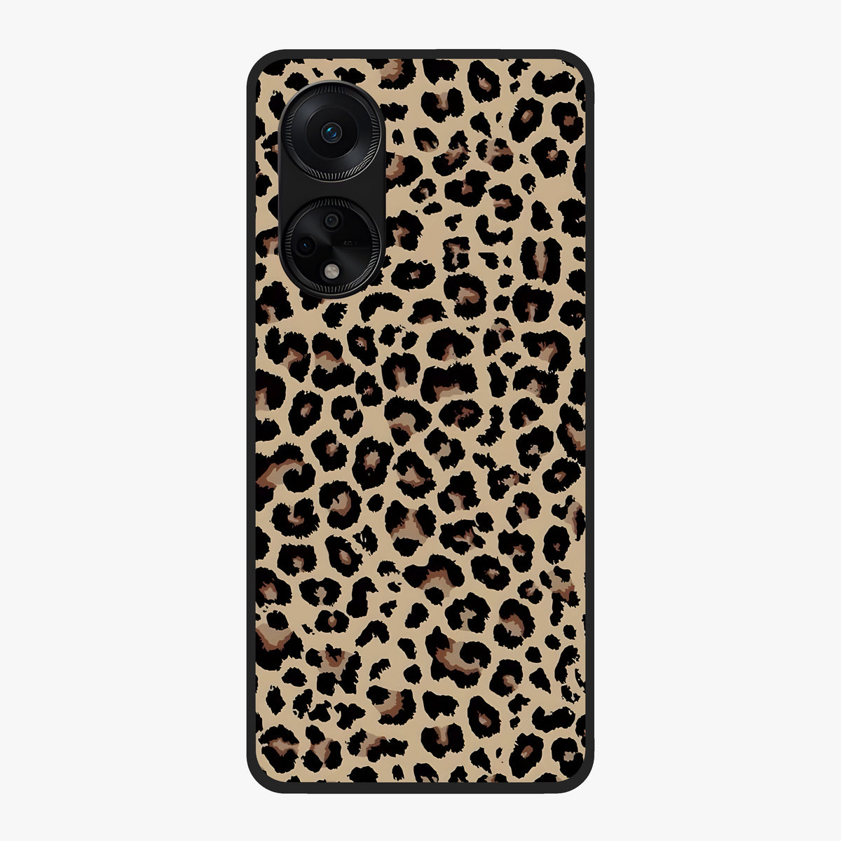 Savage Chic Pattern Glass Case showing flat back view with stylish patterned artwork and glossy glass finish.