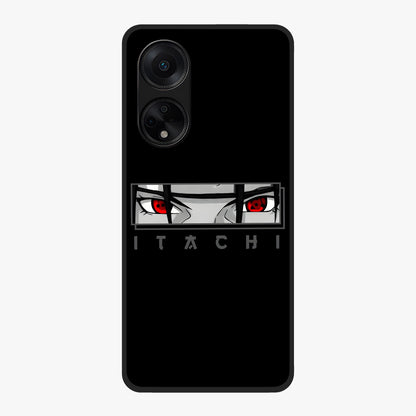 Scarlet Gaze Dominance Glass Case showing flat back view with striking red themed artwork and glossy glass finish.