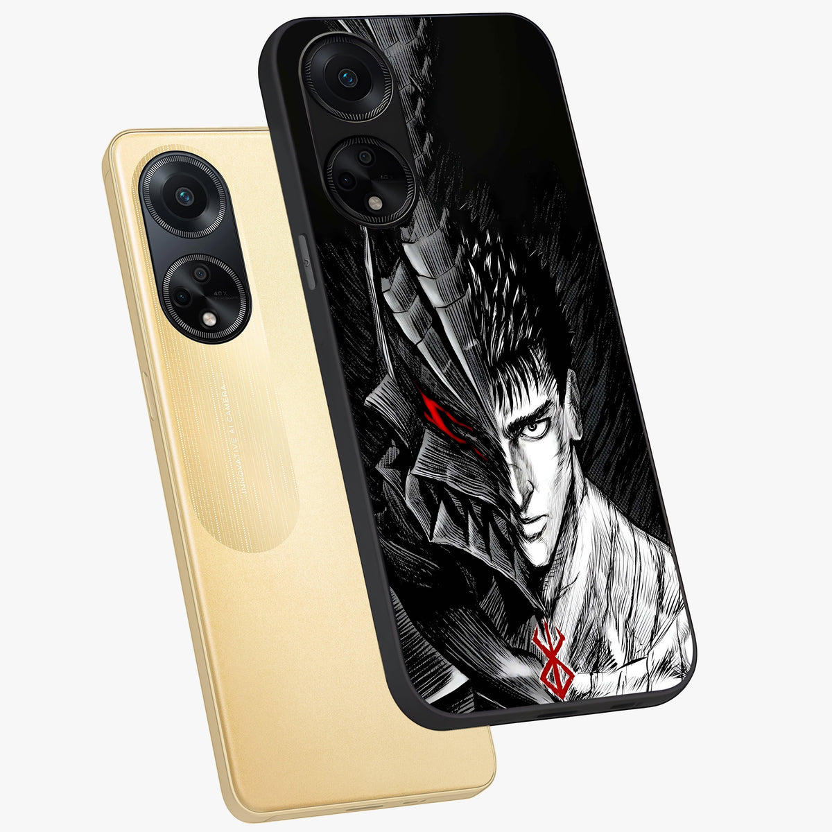 Berserker Blood Oath Glass Case displayed in angled mockup highlighting dark fantasy graphic design and powerful theme.