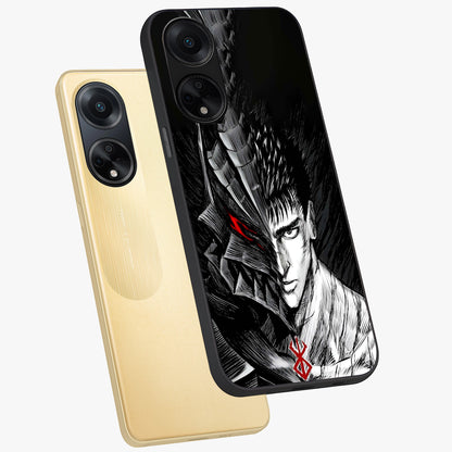 Berserker Blood Oath Glass Case displayed in angled mockup highlighting dark fantasy graphic design and powerful theme.