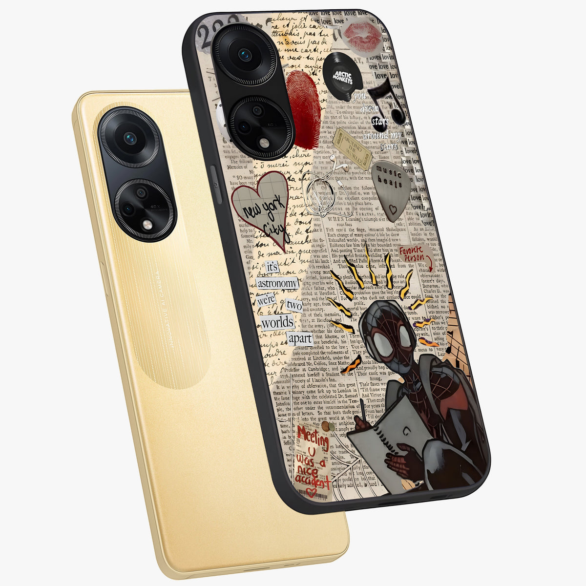 City Dream Sketch Glass Case displayed in angled mockup highlighting minimal city illustration with aesthetic sketch style.