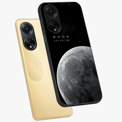 Cosmic Moon Glow Glass Case displayed in angled mockup highlighting celestial moon design with cosmic aesthetic theme.