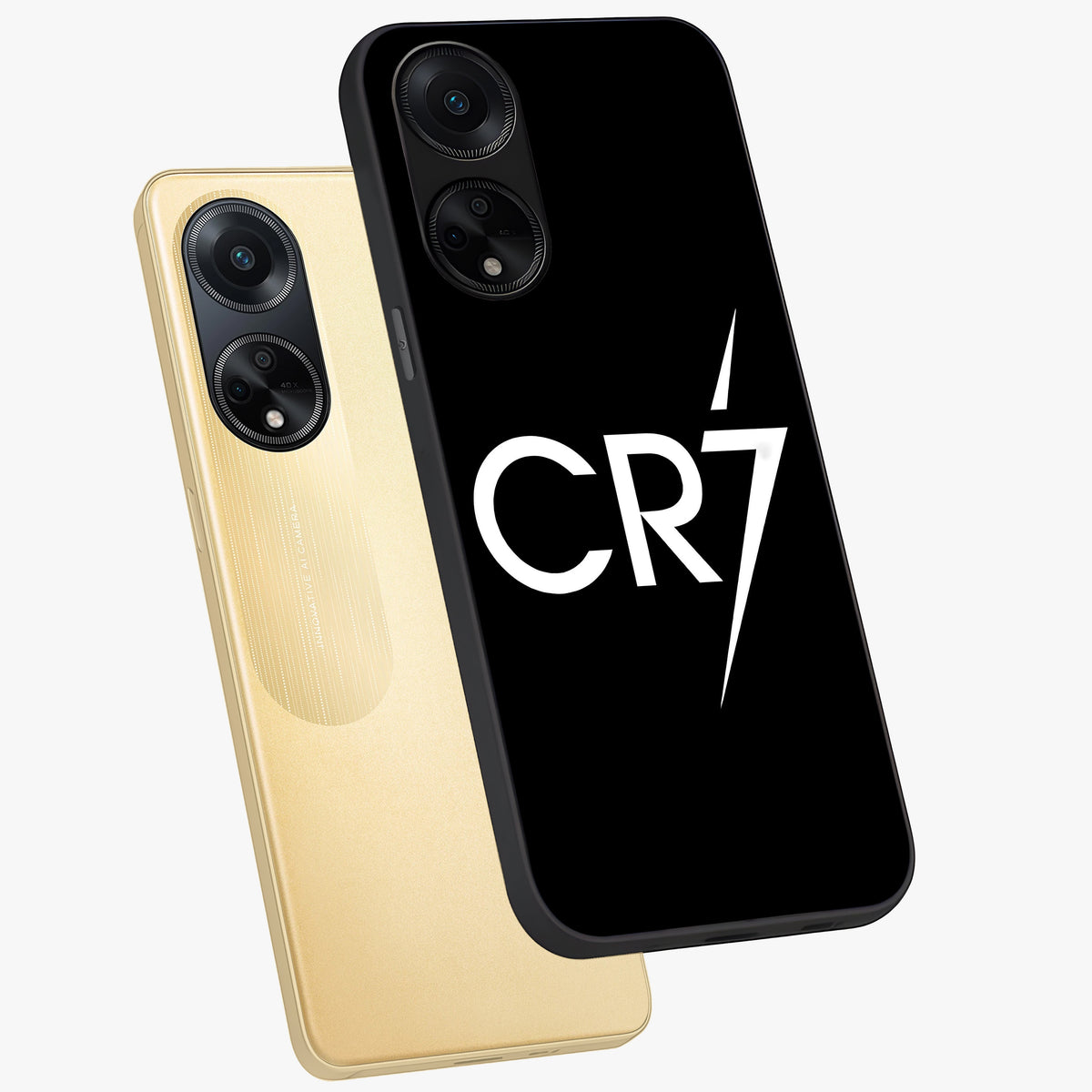 Cr7 Elite Strike Glass Case displayed in angled mockup highlighting powerful sports graphic with bold athletic theme.