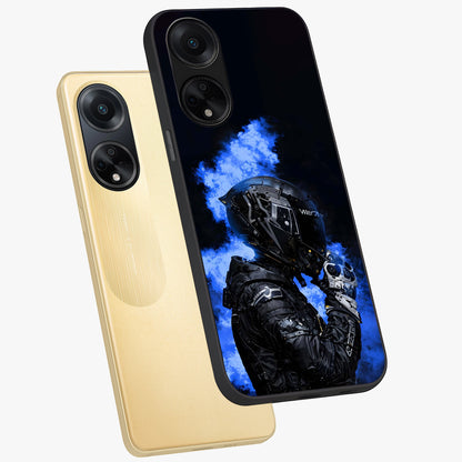 Cyber Sentinel Protocol Glass Case displayed in angled mockup highlighting digital cyber design with sci-fi aesthetic style.