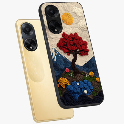 Eternal Nature Tapestry Glass Case displayed in angled mockup highlighting detailed botanical pattern with artistic aesthetic.