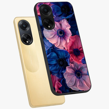 Flower Paper Art Pattern Glass Case displayed in angled mockup highlighting layered paper flower design with artistic aesthetic.
