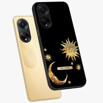 Gold Sun Blush Glass Case displayed in angled mockup highlighting radiant sun design with warm golden aesthetic.