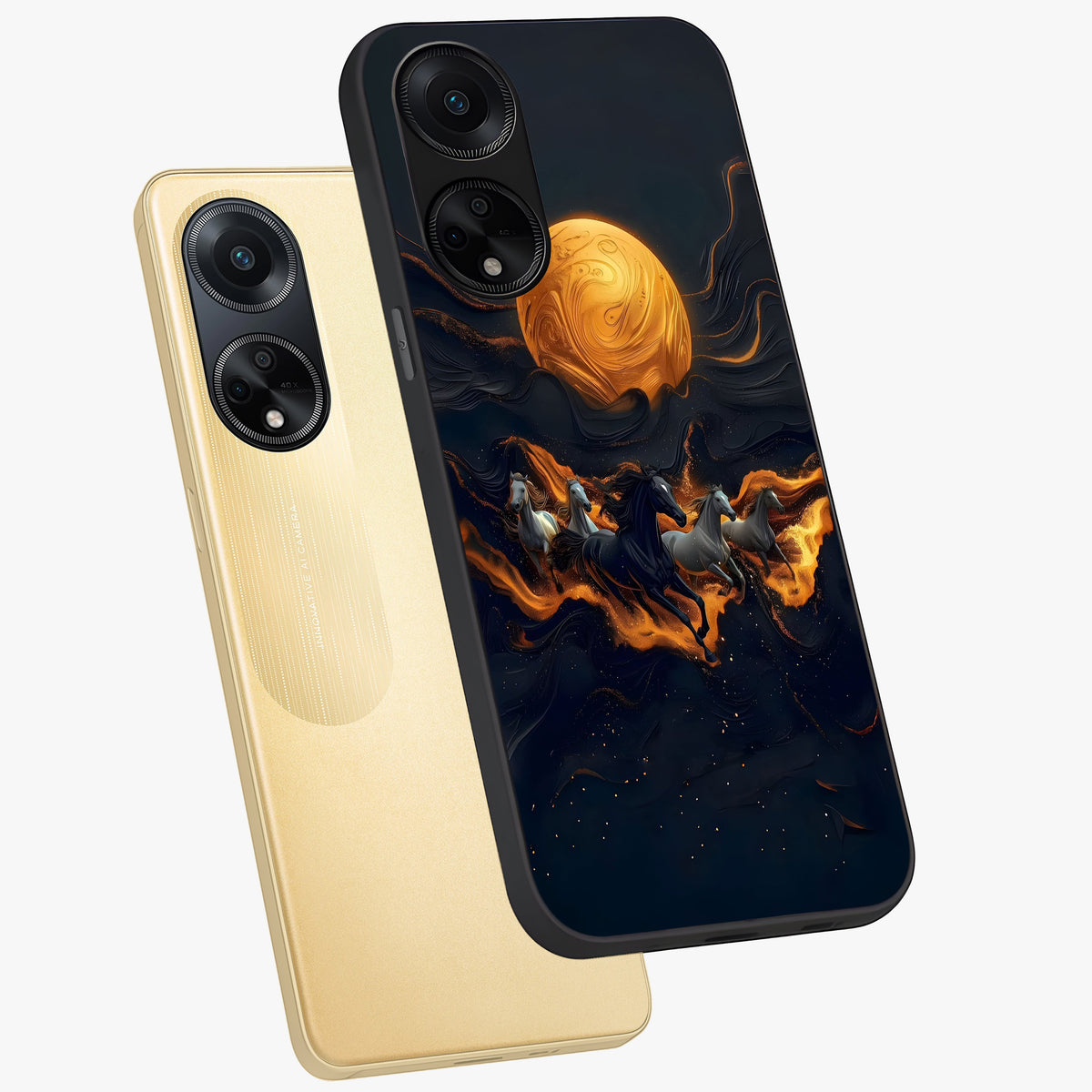 Golden Royal Heritage Glass Case displayed in angled mockup highlighting luxurious heritage design with golden aesthetic style.