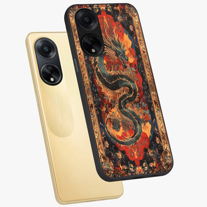 Inferno Dragon Soul Glass Case displayed in angled mockup highlighting powerful dragon illustration with inferno aesthetic.