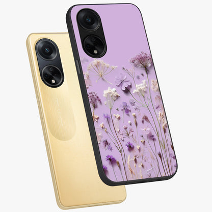 Lavender Blossom Dream Glass Case displayed in angled mockup highlighting dreamy lavender flower design with calming aesthetic style.