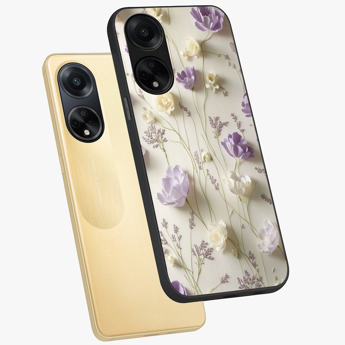 Lilac Breeze Harmony Glass Case displayed in angled mockup highlighting calm lilac breeze design with soothing aesthetic style.
