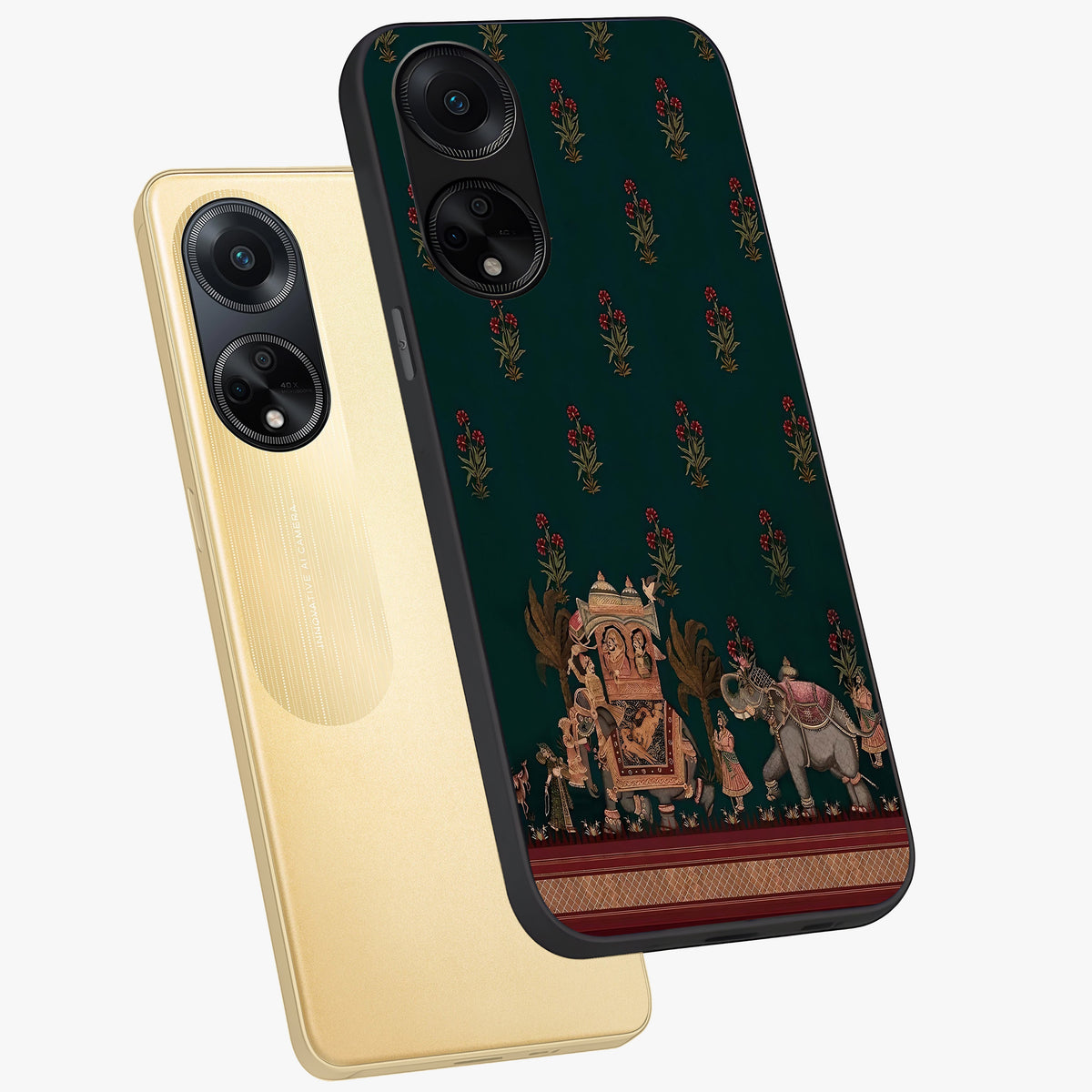 Macmerise Glass Case displayed in angled mockup highlighting trendy graphic design with sleek aesthetic style.