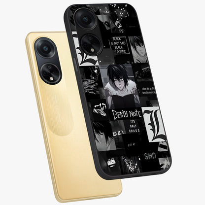 Midnight Chaos Mind Glass Case displayed in angled mockup highlighting chaotic artistic design with dramatic midnight aesthetic.