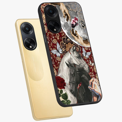 Moonlit Royal Stallion Glass Case displayed in angled mockup highlighting powerful stallion illustration with royal night aesthetic.