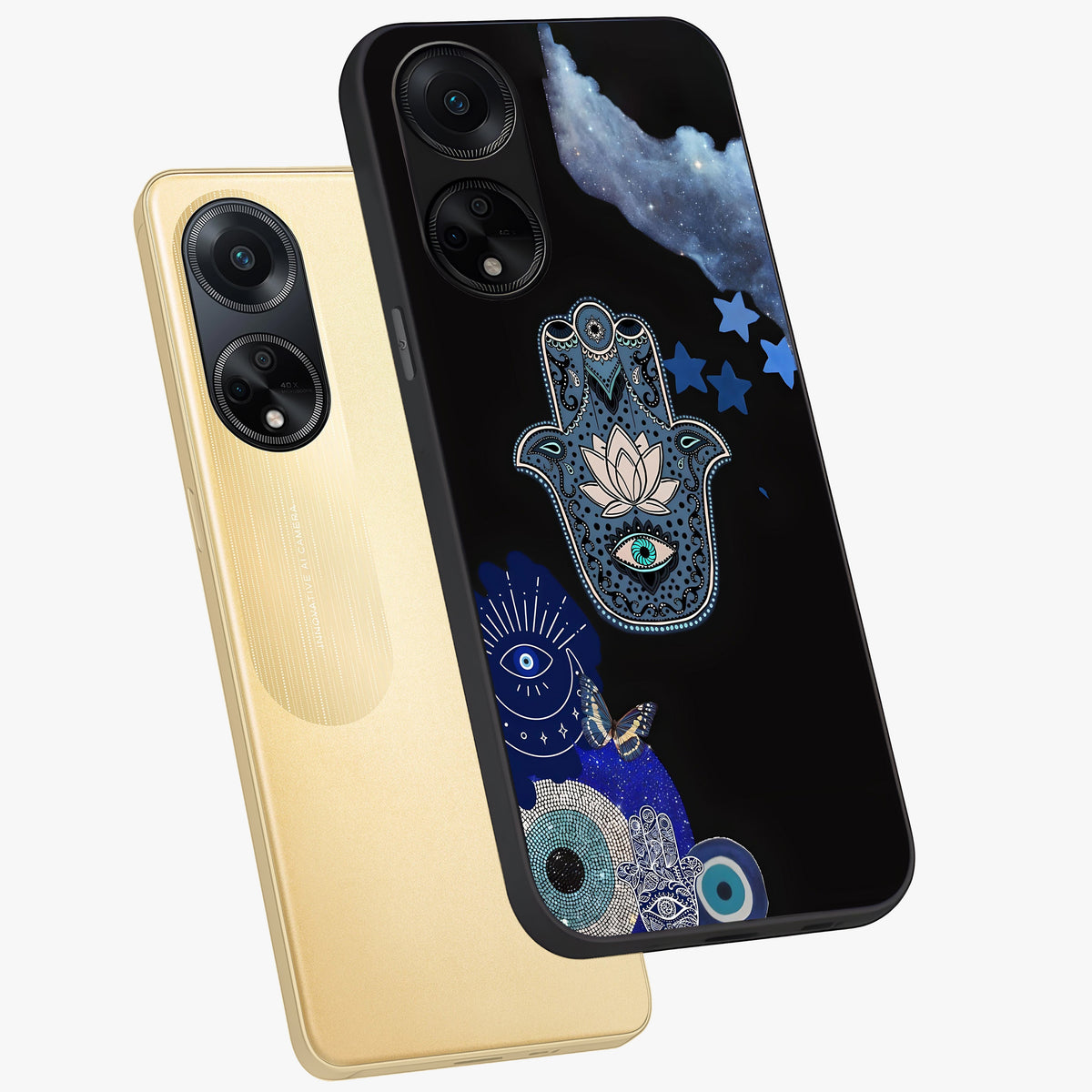Mystic Hand Aura Glass Case displayed in angled mockup highlighting magical aura design with spiritual aesthetic style.