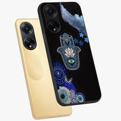 Mystic Hand Aura Glass Case displayed in angled mockup highlighting magical aura design with spiritual aesthetic style.
