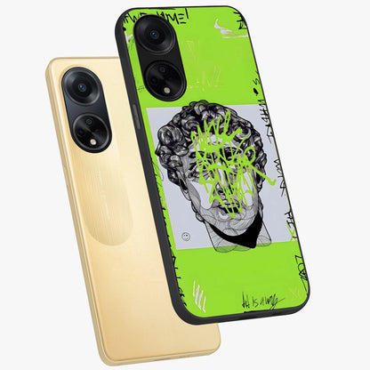 Neo Graffiti Rebellion Glass Case displayed in angled mockup highlighting urban street art design with rebellious aesthetic.