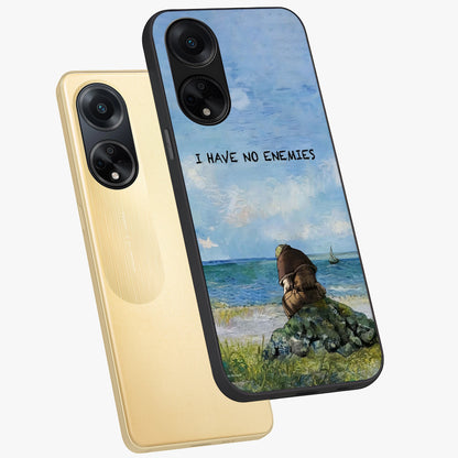 Peace Beyond War Glass Case displayed in angled mockup highlighting meaningful message design with artistic aesthetic style.