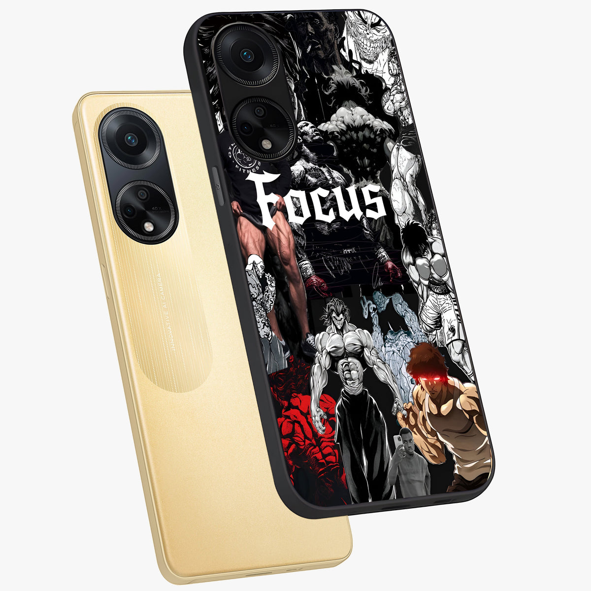Relentless Power Focus Glass Case displayed in angled mockup highlighting bold statement design with modern aesthetic style.