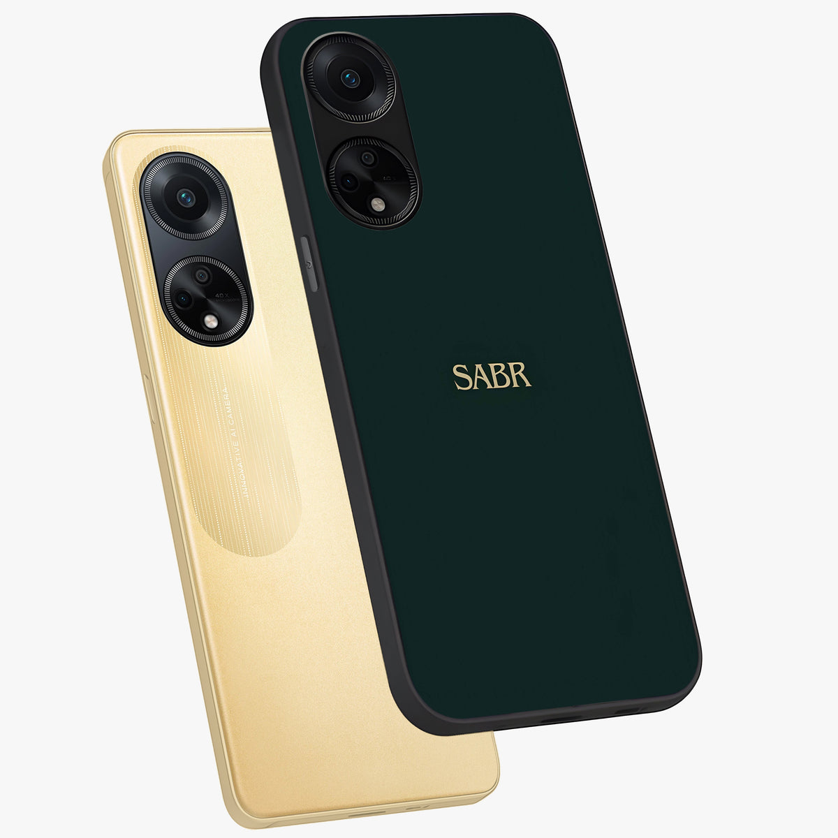 Sabr Minimal Patience Glass Case displayed in angled mockup highlighting simple inspirational design with clean aesthetic style.
