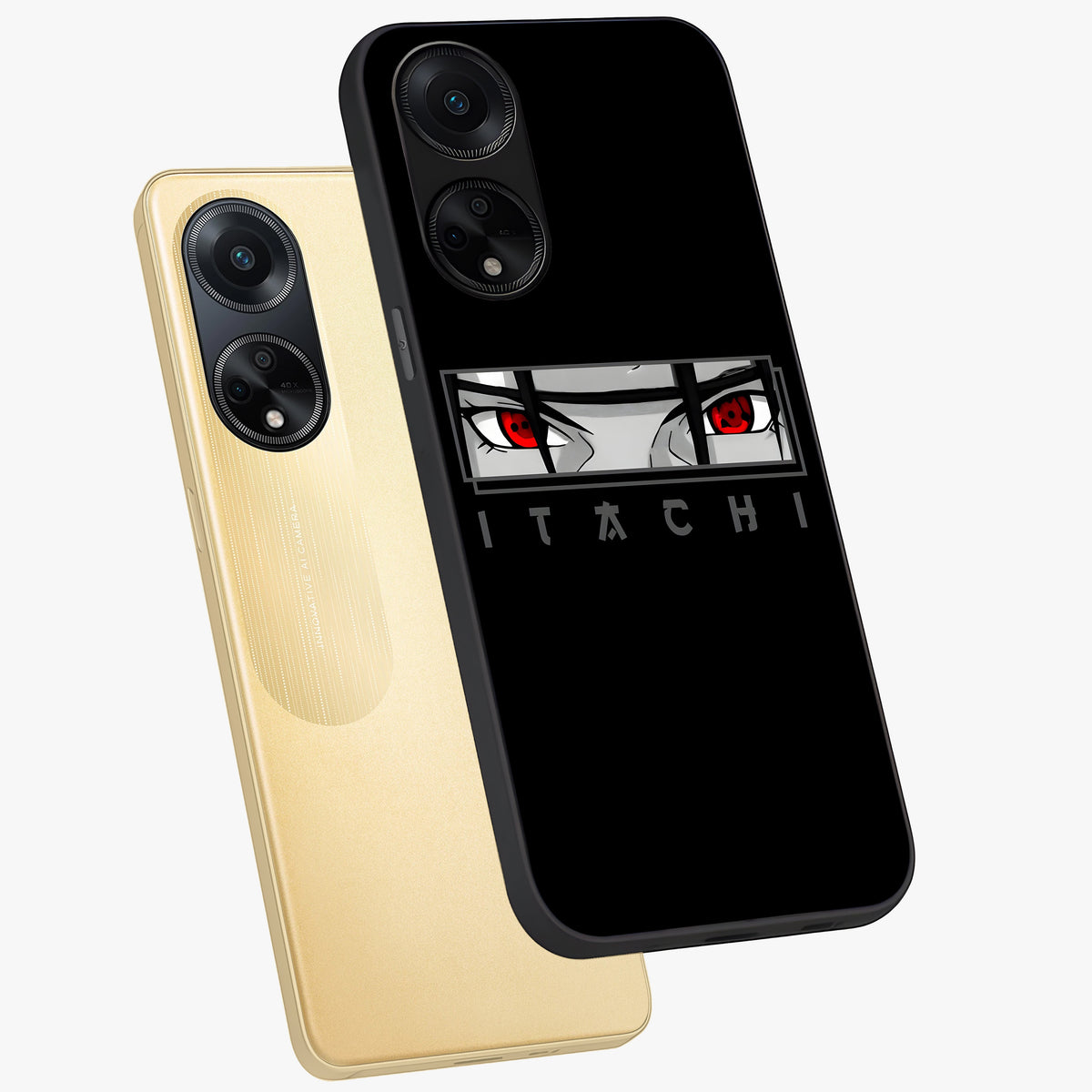 Scarlet Gaze Dominance Glass Case displayed in angled mockup highlighting intense visual design with bold scarlet aesthetic.
