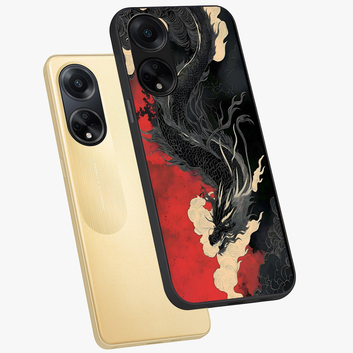 Shadow Dragon Fury Glass Case displayed in angled mockup highlighting powerful dragon illustration with dark fantasy aesthetic.