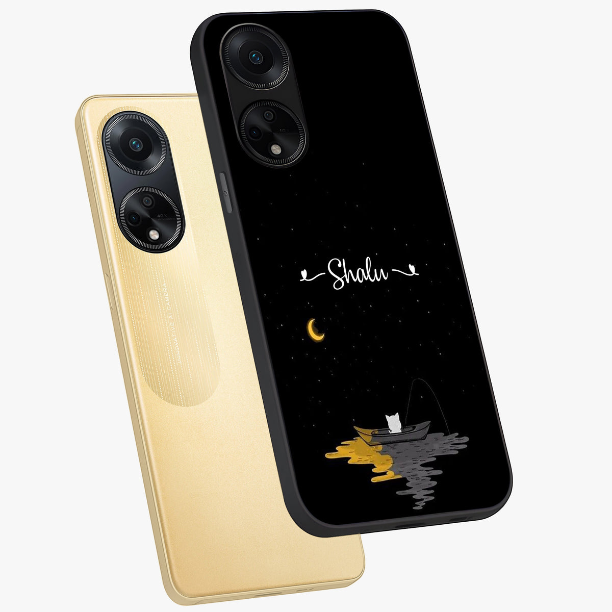 Silent Night Row Glass Case displayed in angled mockup highlighting peaceful evening design with dreamy night aesthetic.