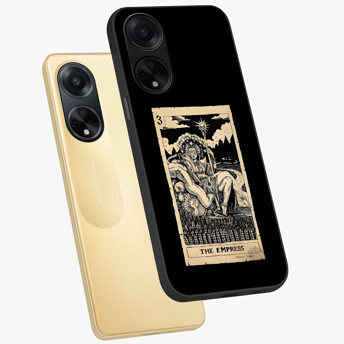 The Empress Glass Case displayed in angled mockup highlighting elegant royal design with majestic aesthetic style.