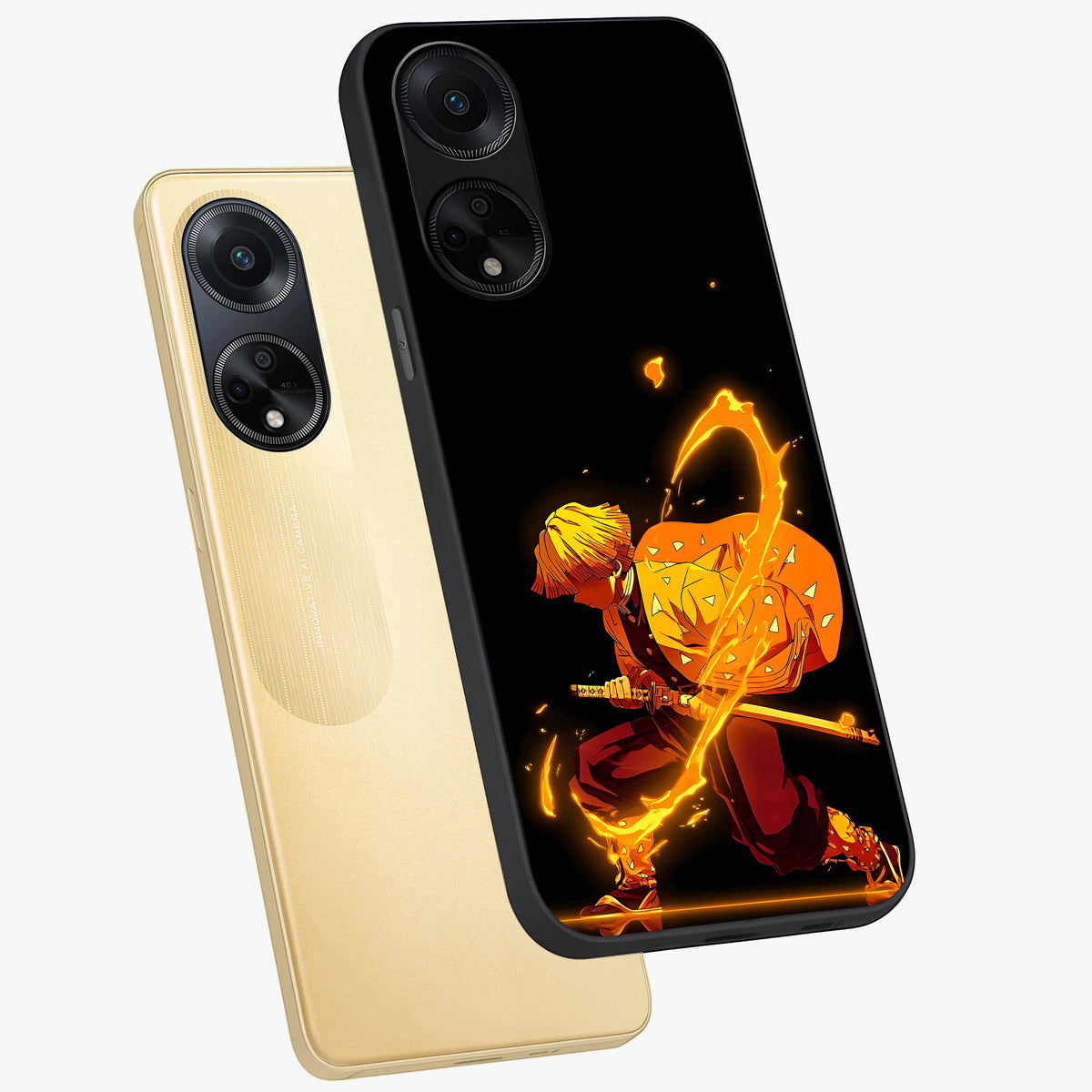 Thunder Flame Execution Glass Case displayed in angled mockup highlighting dramatic fire themed design with intense fantasy aesthetic.