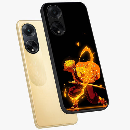 Thunder Flame Execution Glass Case displayed in angled mockup highlighting dramatic fire themed design with intense fantasy aesthetic.