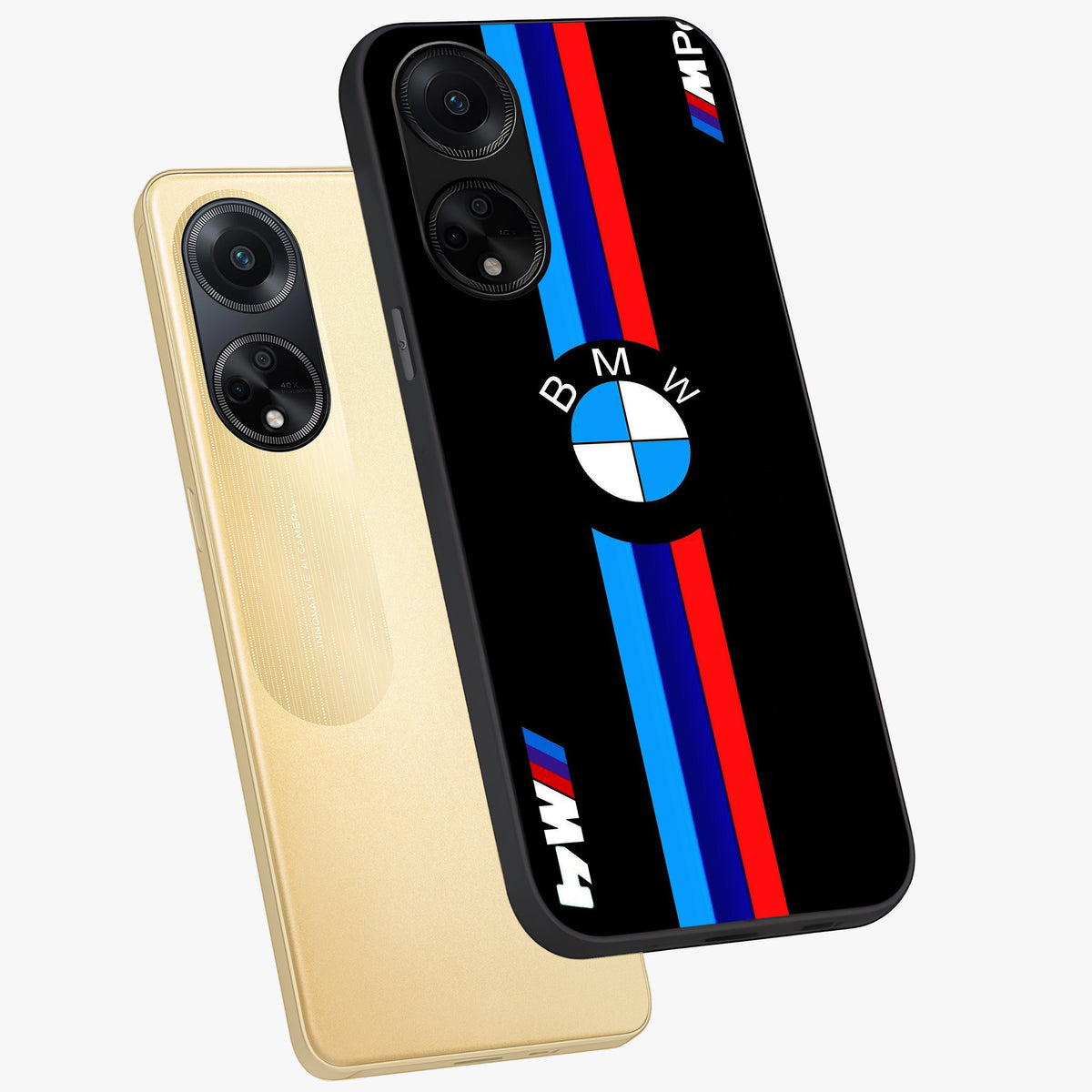 Turbo BMW Beast Glass Case displayed in angled mockup highlighting sleek racing car design with bold automotive aesthetic.