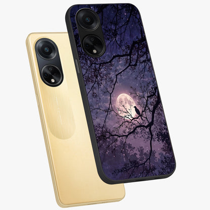 Whispering Moon Silence Glass Case displayed in angled mockup highlighting calm lunar design with dreamy night aesthetic.