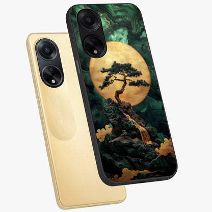 Zen Moon Rise Glass Case displayed in angled mockup highlighting peaceful lunar design with zen aesthetic style.