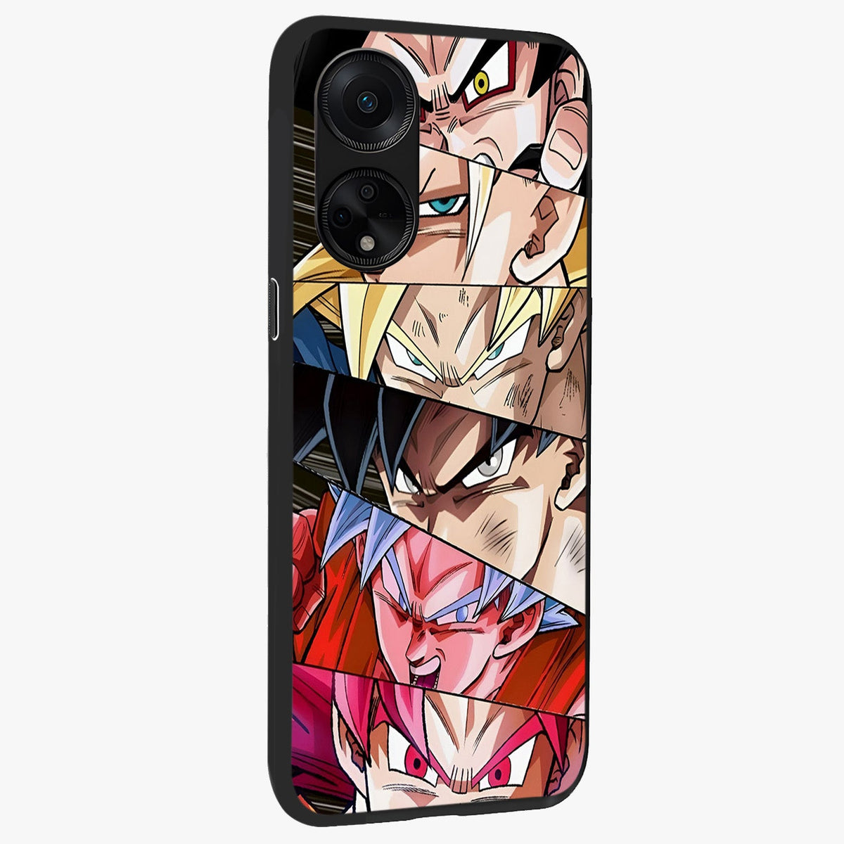 Anime Character Glass Case upright view showcasing expressive anime artwork with bold graphic style.