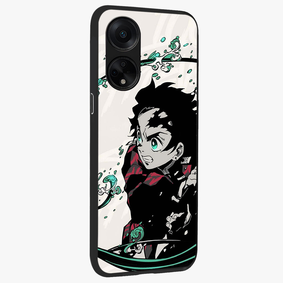 Demon Slayer Glass Case upright view showcasing powerful anime artwork with intense warrior theme.